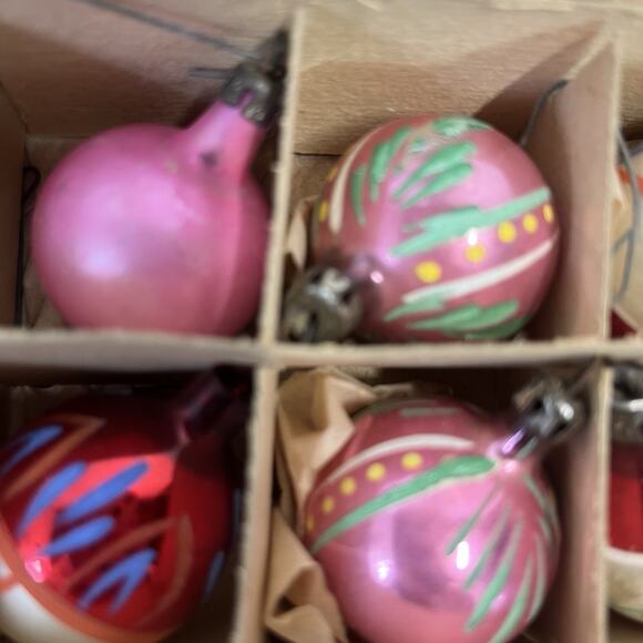 Set of 24 Vintage Mercury Glass Christmas Tree Ornaments Poland 1950s Original - Picture 12 of 16